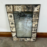 "Olde Good Things" Vintage Ivory Rustic Tin Framed Mirror